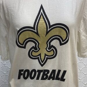 The Nike Tee size Large White Athletic Cut New Orleans Saints black & gold